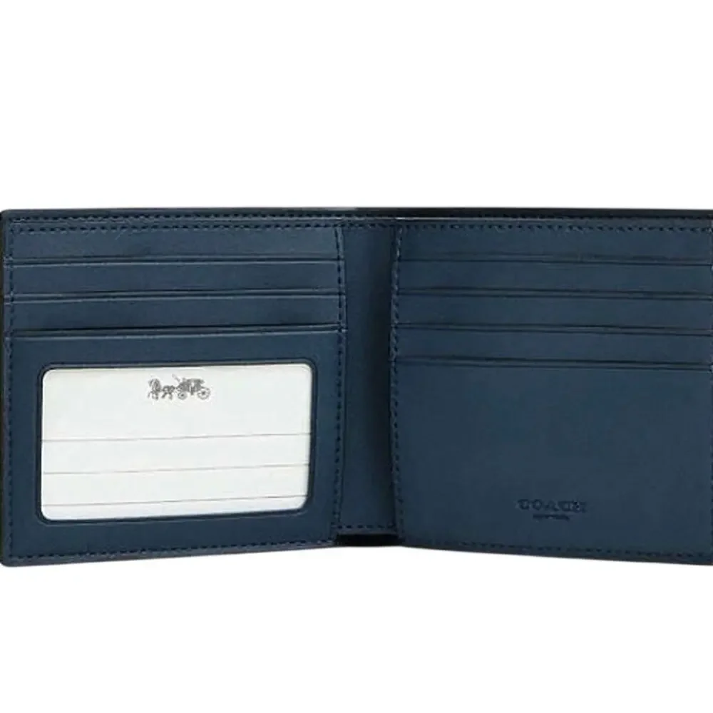 Coach Signature Bifold Wallet Ink Blue - Picture 3 of 3